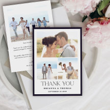 Elegante Boda fotográfico Tarjeta de agradecimient