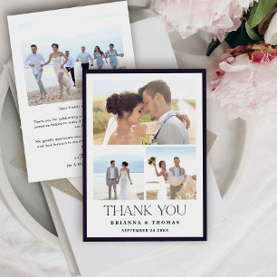 Agradecimiento Elegante Boda fotográfico Tarjeta de agradecimient
