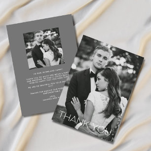 Agradecimiento Elegante Boda fotográfico Tarjeta de agradecimient