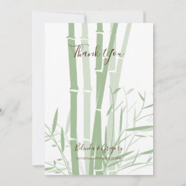 Agradecimiento Elegante Boda oriental de Bambú - Tarjeta de agrad