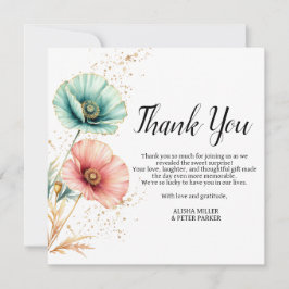 Agradecimiento Elegante color de agua género revelar tarjeta de a