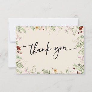 Agradecimiento Elegante Cute Wildflowers Tarjeta de agradecimient