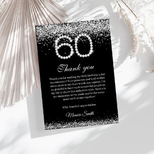 Agradecimiento Elegante Diamantes 60 cumpleaños Tarjeta de agrade