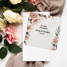 Elegante Diseñador De Flores Rosa Tarjeta De Agrad