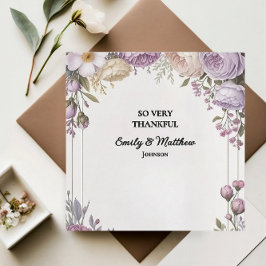 Agradecimiento Elegante Diseñador Floral Tarjeta de agradecimient