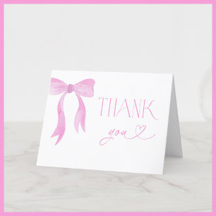 Agradecimiento Elegante ducha de novia rosa Bow - Tarjeta de agra