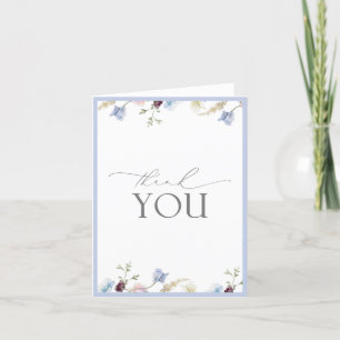 Agradecimiento Elegante Dusty Blue Wildflower Tarjeta de agradeci