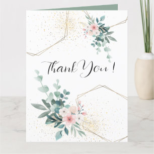 Agradecimiento Elegante Eucalyptus Boda Doble Tarjeta De Gracias