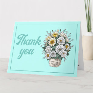 Agradecimiento Elegante Flor De Arte Moderno En Una Tarjeta De Ag