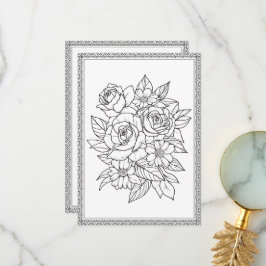 Agradecimiento Elegante Floral Color Su Propia Tarjeta De Saludo