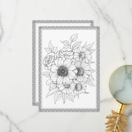 Agradecimiento Elegante Floral Color Su Propia Tarjeta De Saludo