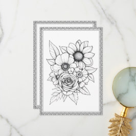 Agradecimiento Elegante Floral Color Su Propia Tarjeta De Saludo