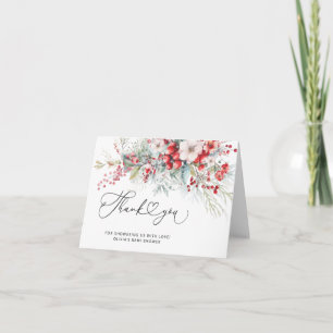 Agradecimiento Elegante Floral Winter Baby Shower Tarjeta de agra
