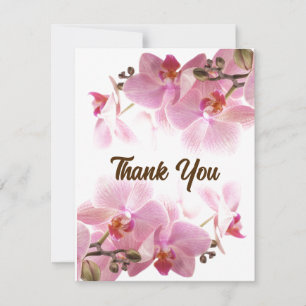 Agradecimiento Elegante Flores Rosa Llanas Tarjeta De Simpatía Gr