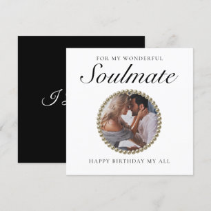 Agradecimiento Elegante Foto Romántica Tarjeta de Cumpleaños de N