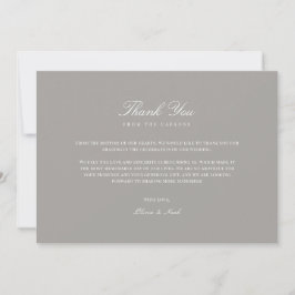 Agradecimiento Elegante guión blanco y gris tarjeta de agradecimi