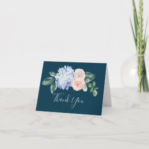 Agradecimiento Elegante Hydrangea Azul   Tarjeta de agradecimient