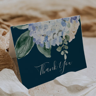 Agradecimiento Elegante Hydrangea Azul   Tarjeta de agradecimient