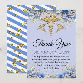Agradecimiento Elegante Médica de Daisy Floral Gracias Tarjeta