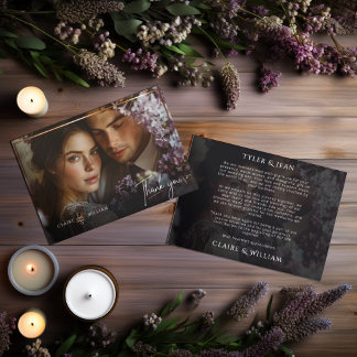 Agradecimiento Elegante Moda Personalizada Boda Foto Tarjeta de a