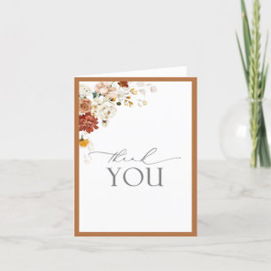 Agradecimiento Elegante Naranja de óxido caligrafía - Tarjeta de 