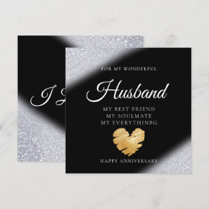 Agradecimiento Elegante Purpurina esposo Boda tarjeta de aniversa