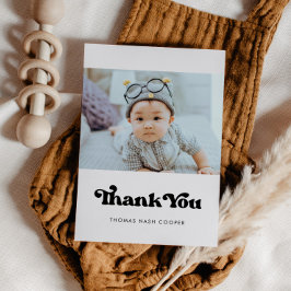 Agradecimiento Elegante retro Bebé ducha tarjeta de agradecimient