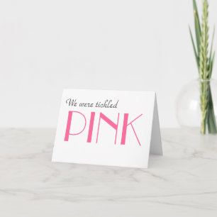 Agradecimiento Elegante Revelación de Género Rosa Tarjeta de agra
