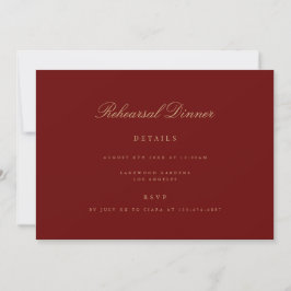 Agradecimiento Elegante Script Gold Tarjeta de cena de ensayo roj