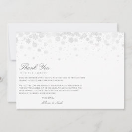 Agradecimiento Elegante Script Snowflakes Tarjeta de agradecimien