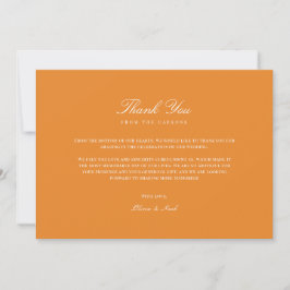 Agradecimiento Elegante tarjeta blanca y Naranja de agradecimient