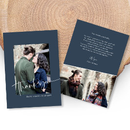 Agradecimiento Elegante tarjeta Boda con letras de mano