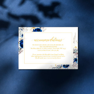 Agradecimiento Elegante tarjeta de alojamiento Boda amarillo azul