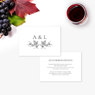 Agradecimiento Elegante tarjeta de alojamiento en monograma de bo