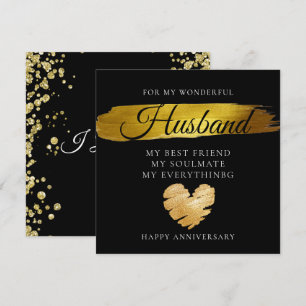 Agradecimiento Elegante tarjeta de aniversario de Boda del marido