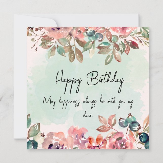 Agradecimiento Elegante tarjeta de celebración de cumpleaños (Anverso)