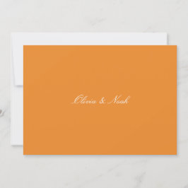 Agradecimiento Elegante tarjeta de cena blanca y Naranja