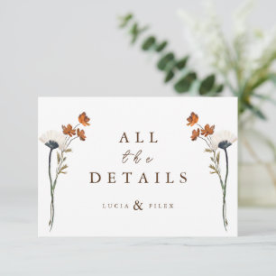 Agradecimiento Elegante Tarjeta de detalle de Boda de flores silv