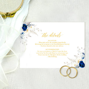 Agradecimiento Elegante tarjeta de detalles Boda de flores amaril