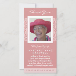 Agradecimiento Elegante tarjeta de foto de color rosa