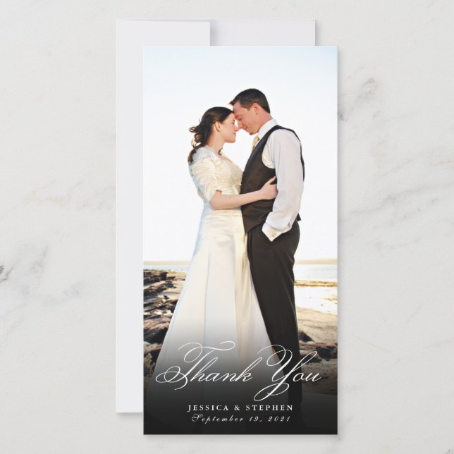 Agradecimiento Elegante Tarjeta de foto vertical simple gracias 8 (Anverso)