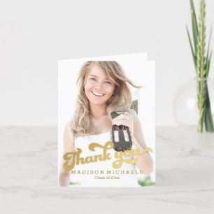 Agradecimiento Elegante Tarjeta De Graduación De Aluminio