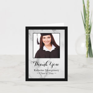 Agradecimiento Elegante tarjeta de graduación de Marble