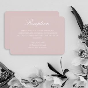 Agradecimiento Elegante tarjeta de recepción de boda suave rosa