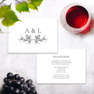 Agradecimiento Elegante tarjeta de recepción de monograma de boda