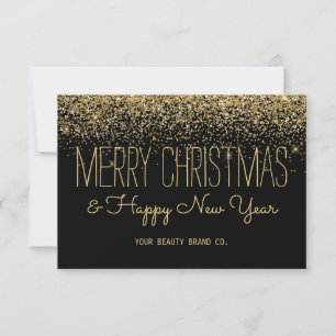 Agradecimiento Elegante tarjeta de vacaciones de Moda Gold y Blac