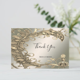 Agradecimiento Elegante Tarjeta Decorativa De Oro Moderno