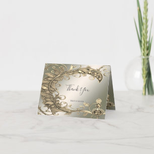 Agradecimiento Elegante Tarjeta Decorativa De Oro Moderno