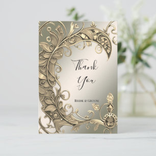 Agradecimiento Elegante Tarjeta Decorativa De Oro Moderno
