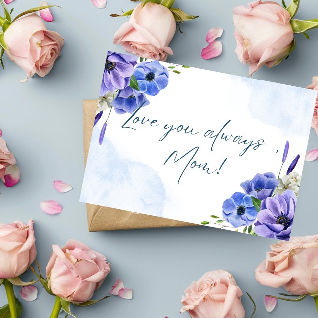 Agradecimiento Elegante tarjeta del día de la madre con acuarela  (Subido por el creador)